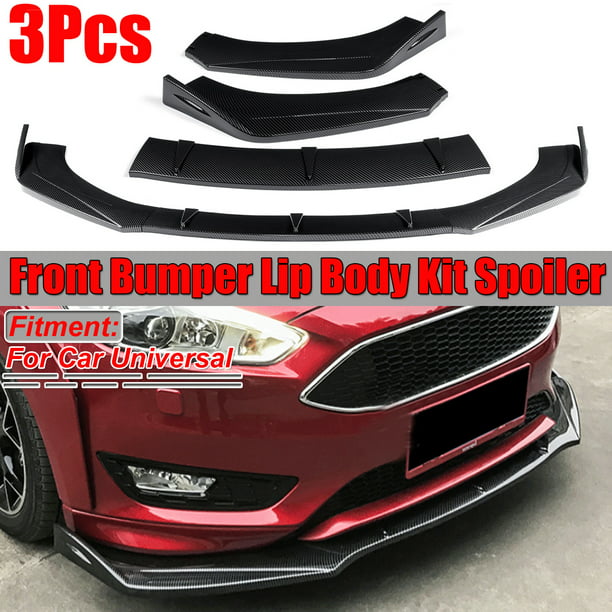 Universal Carbon Front Bumper Lip Body Kit Spoiler Wing For Honda BMW Audi Benz